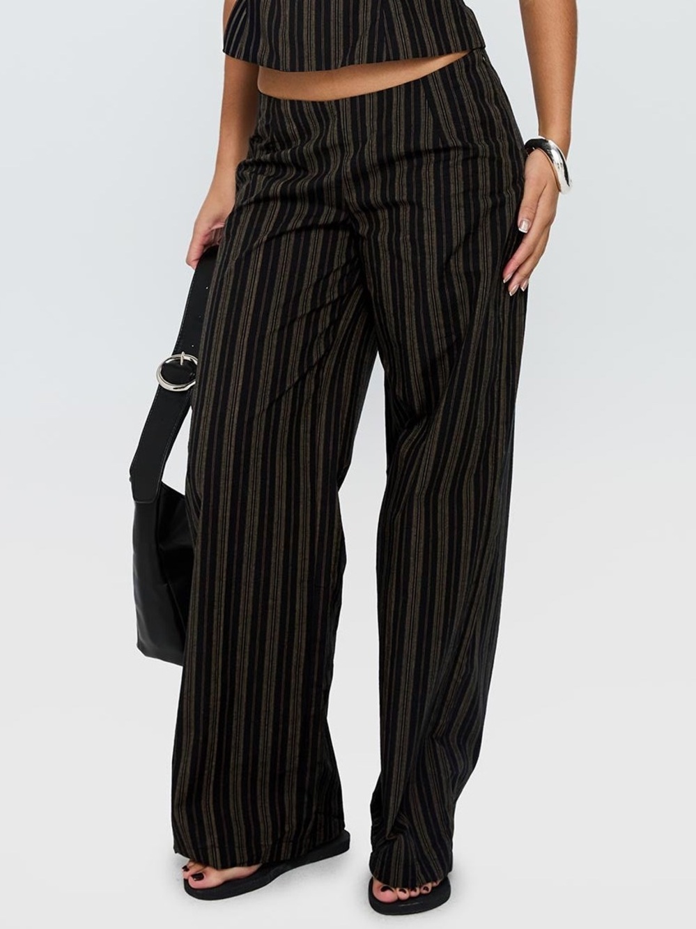 Princess Polly Princess Polly Princess Polly Kierstyn Pants Black Stripe Sz 6
